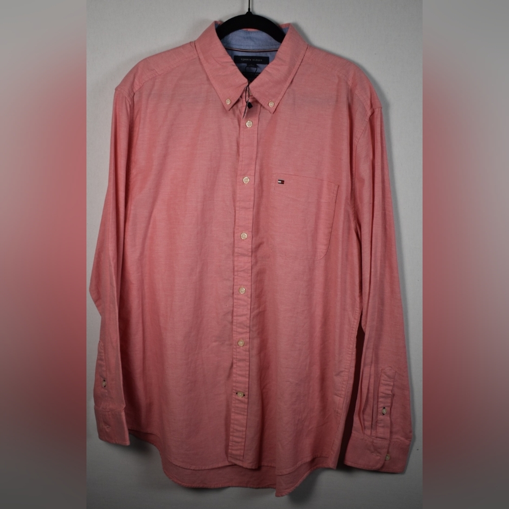 NWT - Tommy Hilfiger Regular Fit Button Down Shirt Size-XL, Color: Salmon